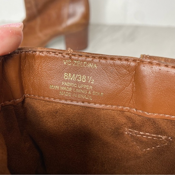 Vince Camuto Zeldina Brown Stacked Heel Boot 8M - Picture 12 of 15